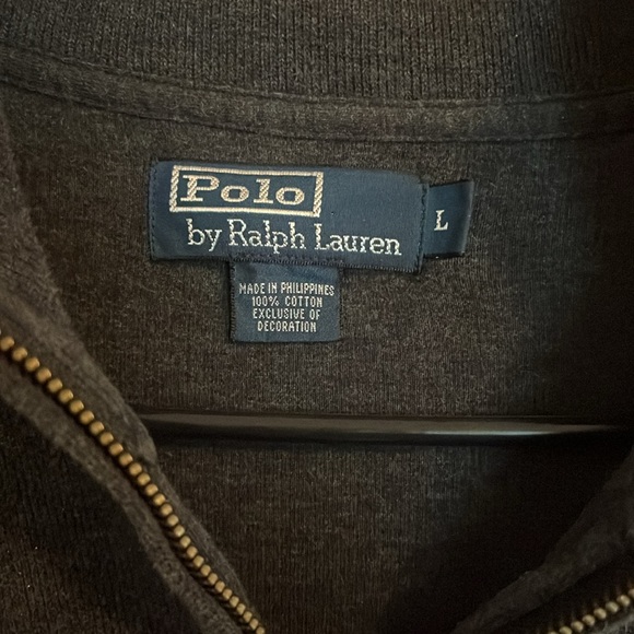 Ralph Lauren Men’s Quarter Zip Sweater Men’s Large Gray - Picture 2 of 4